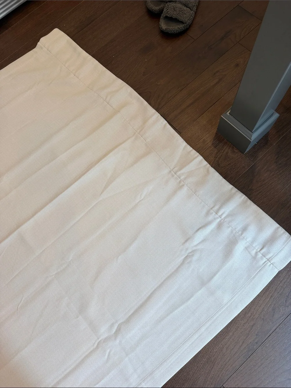Exclusive Fabrics Ivory Linen Look Curtain Panel 49x105 Drapery - C11-3